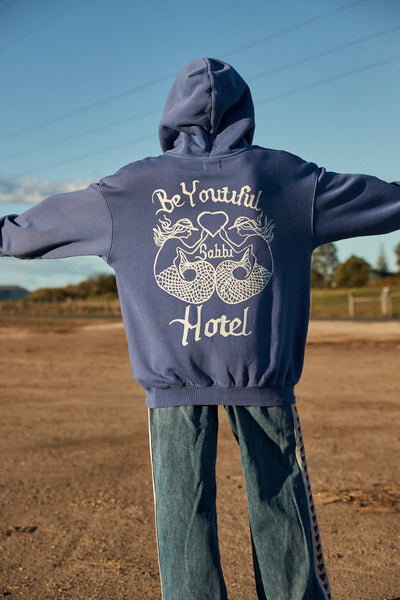 SABBI BEYOUTIFUL HOTEL HOODIE BLUE