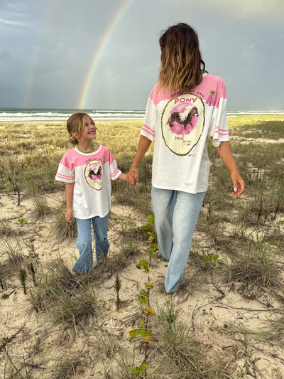 SABBI THE  PONY CLUB BOYFRIEND TEE PINK | BABY LEMONADE STORE