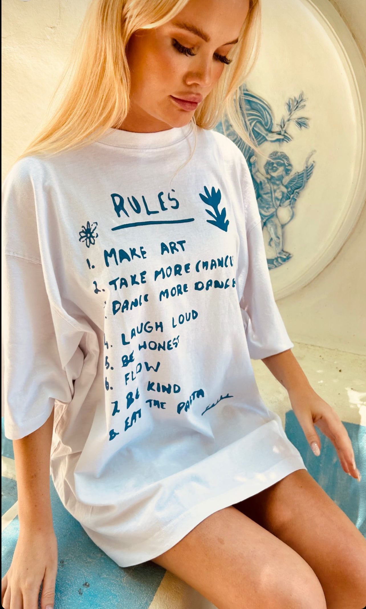 SABBI THE RULES VINTAGE GRAPHIC OVERSIZED TEE