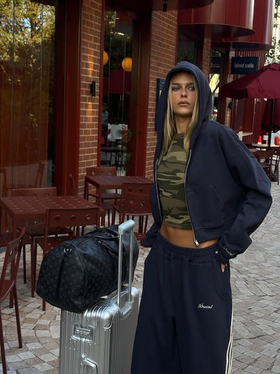SŚAINT CROP HOODIE NAVY | BABY LEMONADE STORE