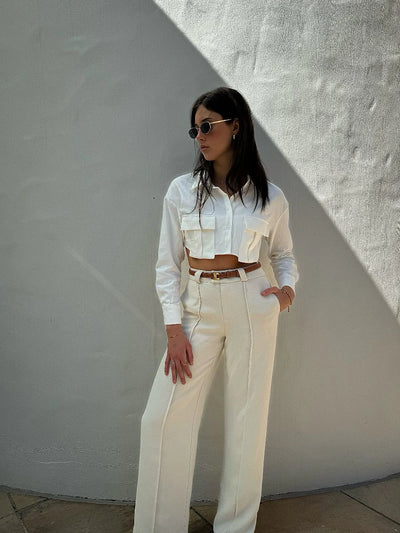 MAIA THE LABEL ELIRA WIDE LEG PANT TOFU