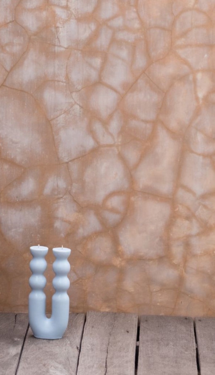 Noka  Design Pillars of Light Art Inspired Candle Aqua