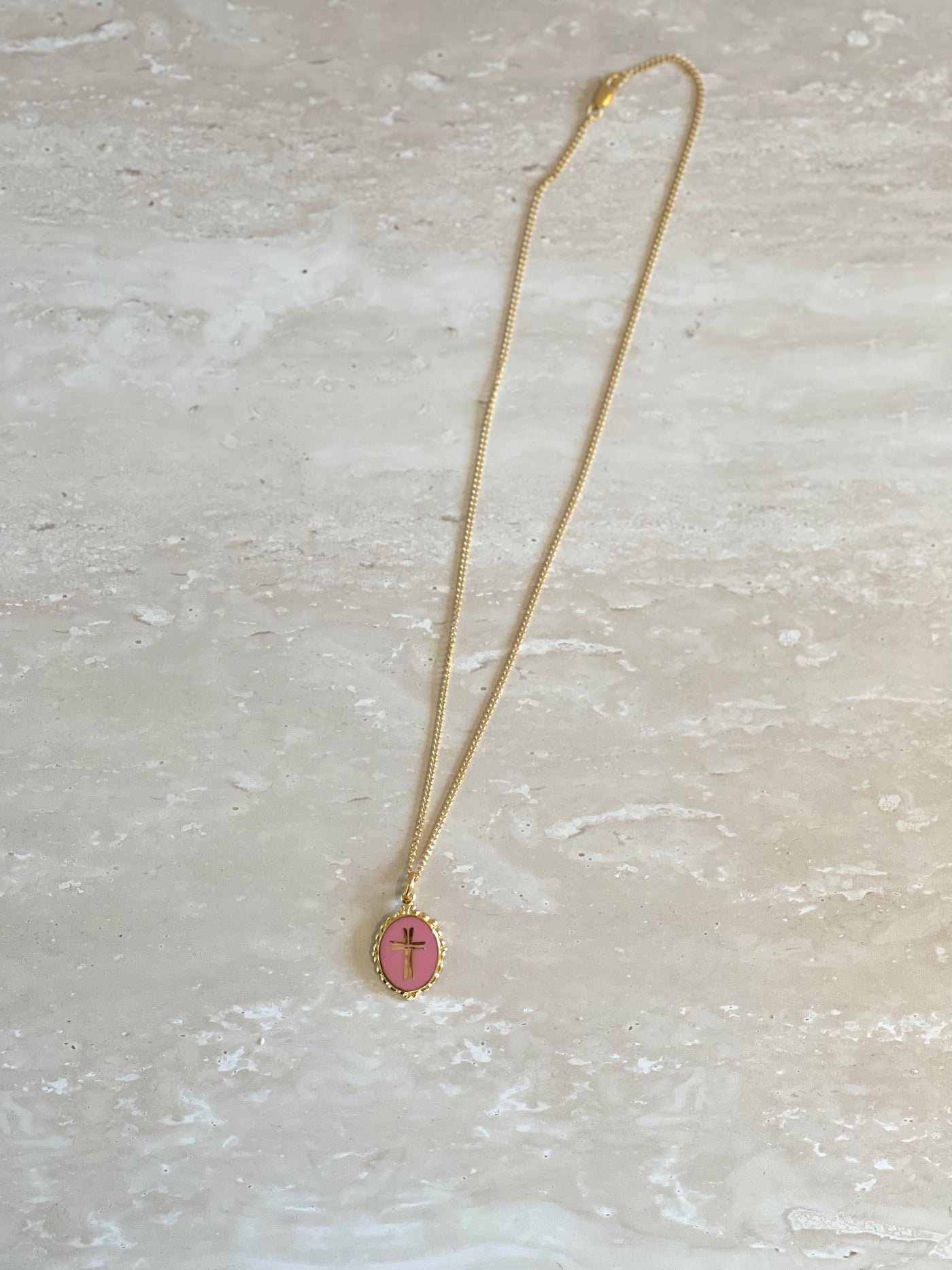 NIKKI ROSSE THE CROSS PENDANT PINK