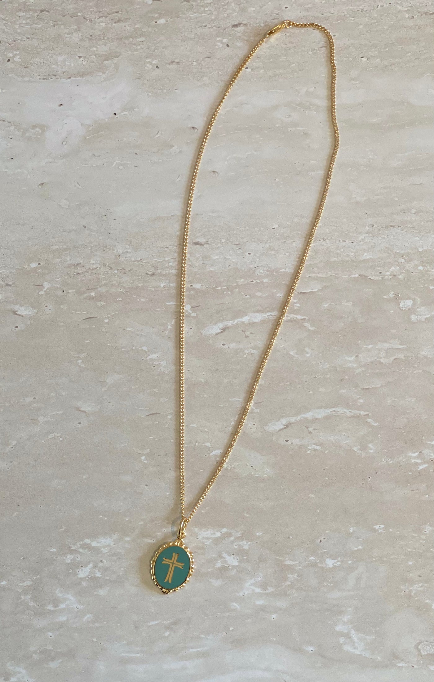 NIKKI ROSS THE CROSS PENDANT TURQUOISE