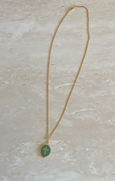 NIKKI ROSS THE CROSS PENDANT TURQUOISE
