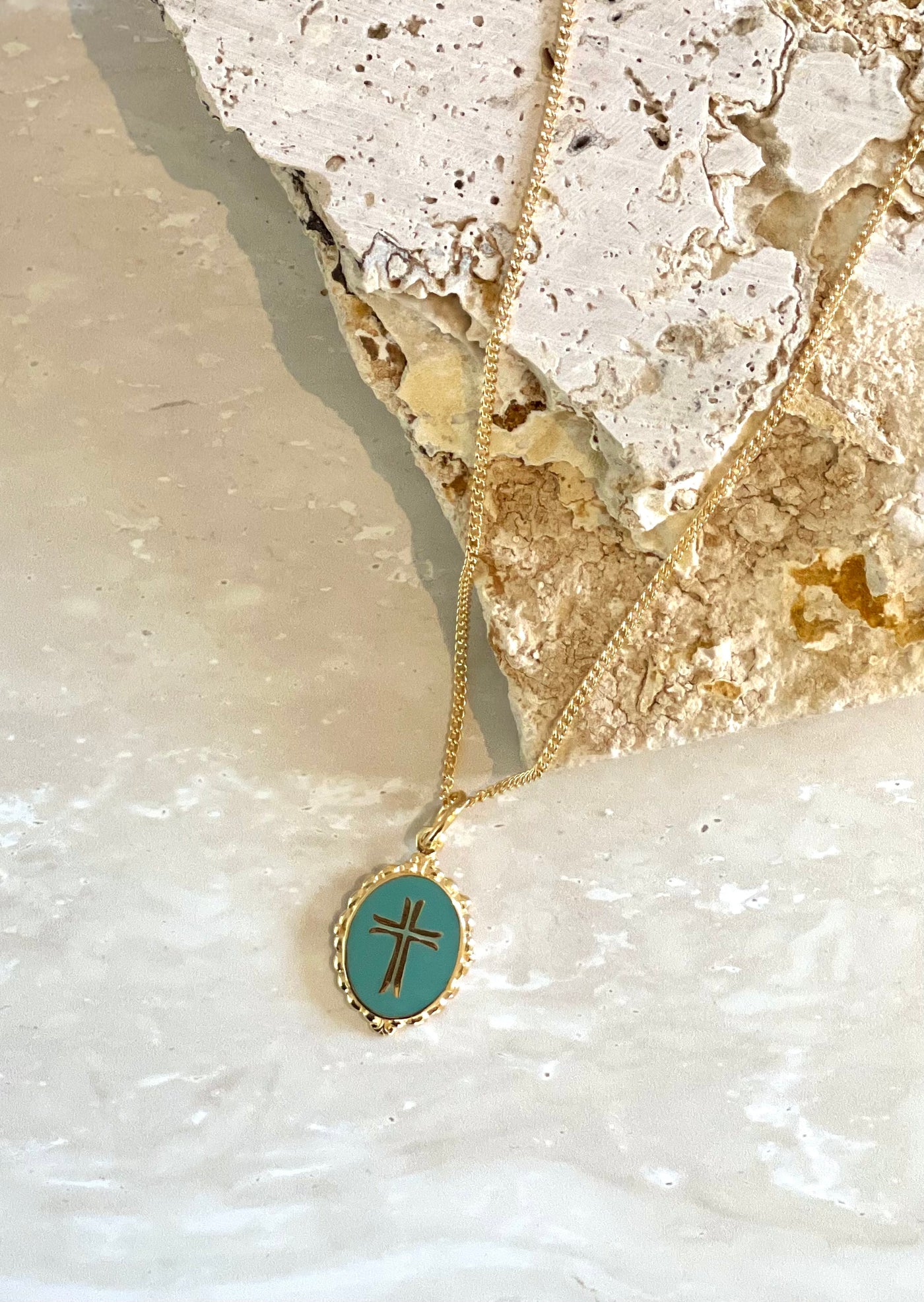 NIKKI ROSS THE CROSS PENDANT TURQUOISE