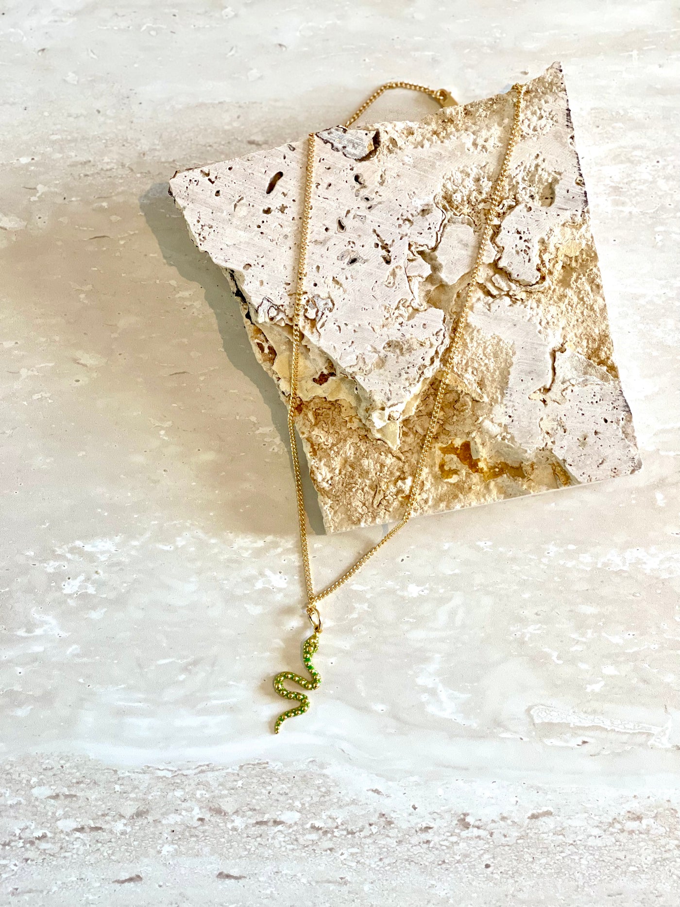 NIKKI ROSS SNAKE CHARM  PENDANT GREEN