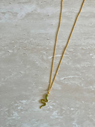 NIKKI ROSS SNAKE CHARM  PENDANT GREEN