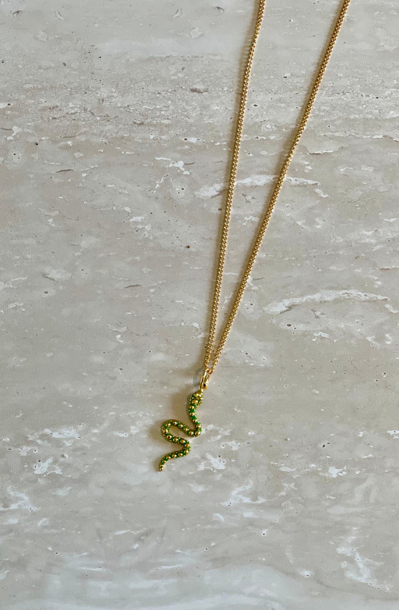 NIKKI ROSS SNAKE CHARM  PENDANT GREEN