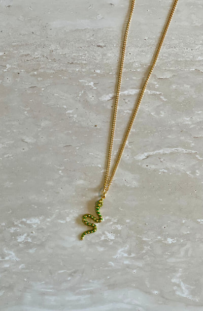 NIKKI ROSS SNAKE CHARM  PENDANT GREEN