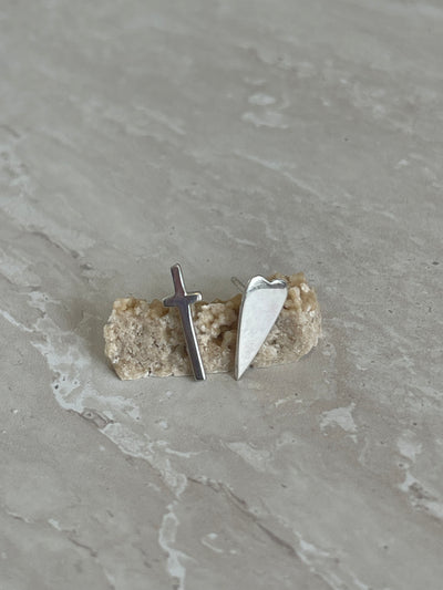 NIKKI ROSS THE HEART STUD SILVER