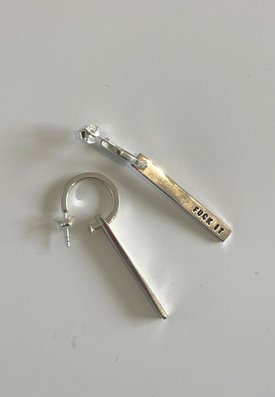 NIKKI ROSS THE F*CK IT HOOPS SILVER