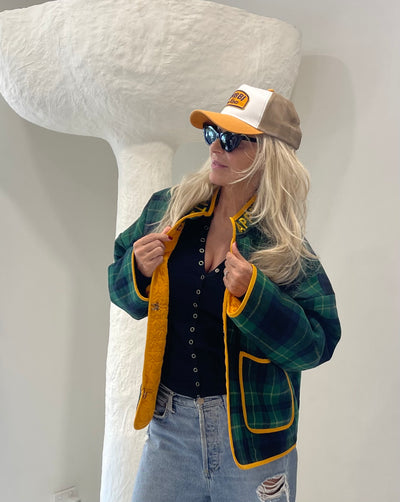 THUG LIFE SHORT JACKET  GREEN/YELLOW PRE-SALE