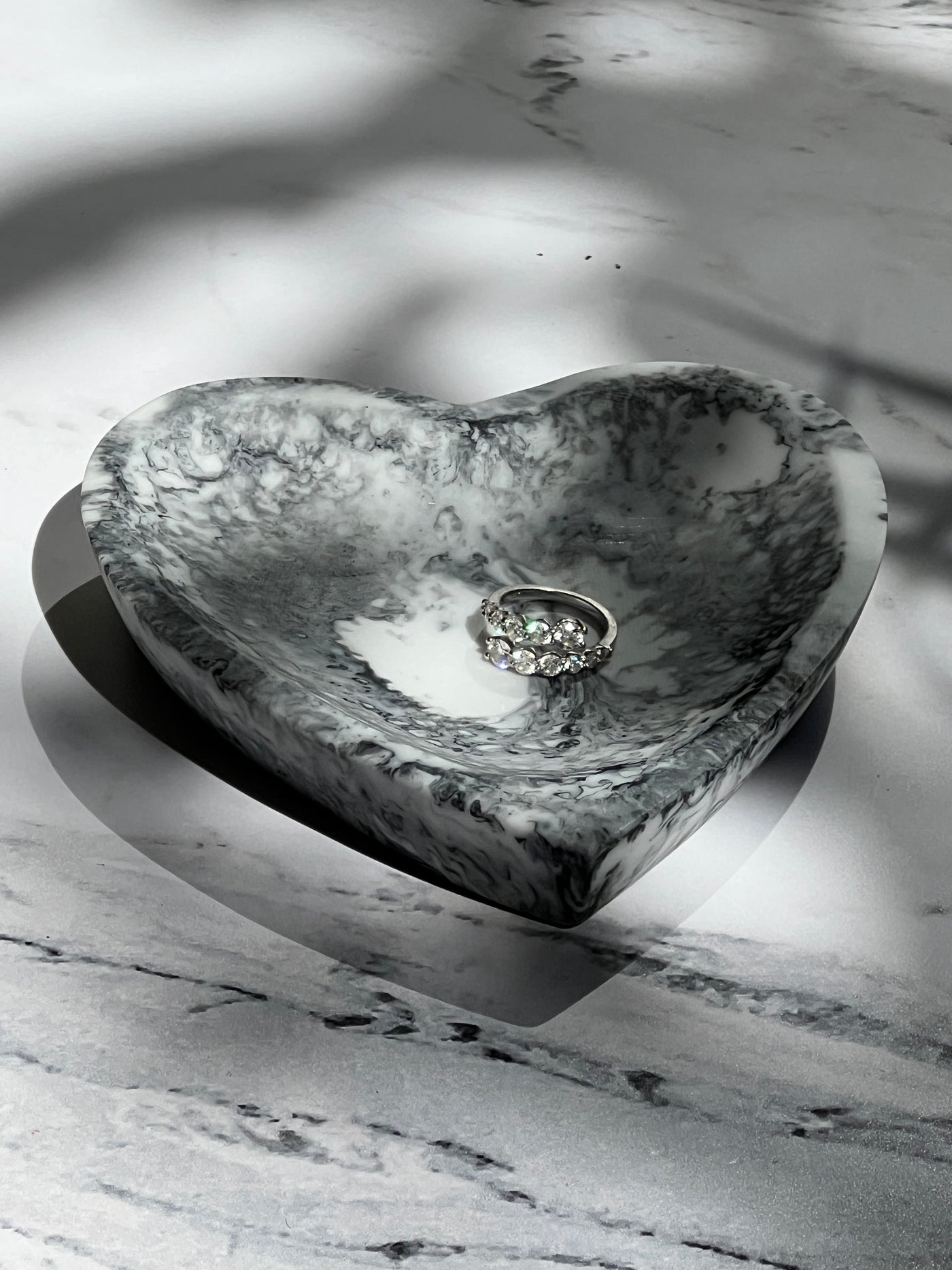 Hand made Resin Heart shaped trinket dish