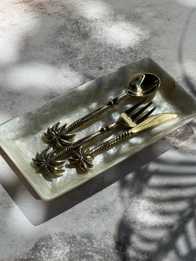 Palm Tree Brass Cutlery Fork Baby Lemonade Store