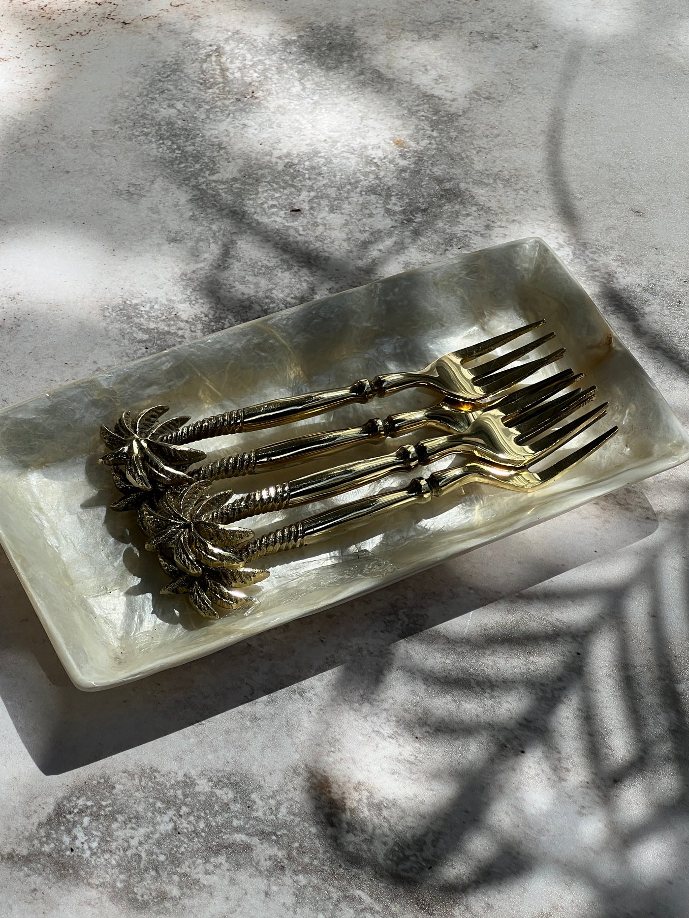 Palm Tree Brass Cutlery Fork Baby Lemonade Store