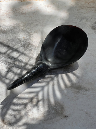CARVED HORN SERVING SPOON HOME DECOR