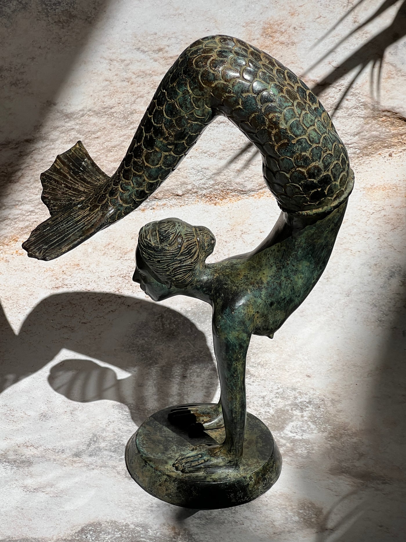 Brass Mermaid Statue Bronze Baby Lemonade Store