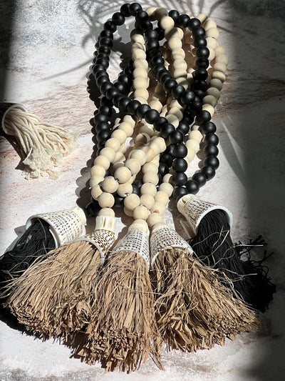 WOOD & SHELL TASSEL HOME DECOR