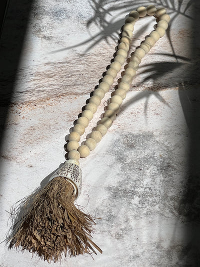 WOOD & SHELL TASSEL HOME DECOR