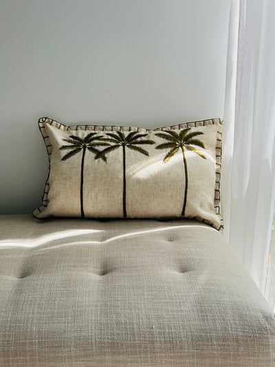 Palm Tree LInen Cushion