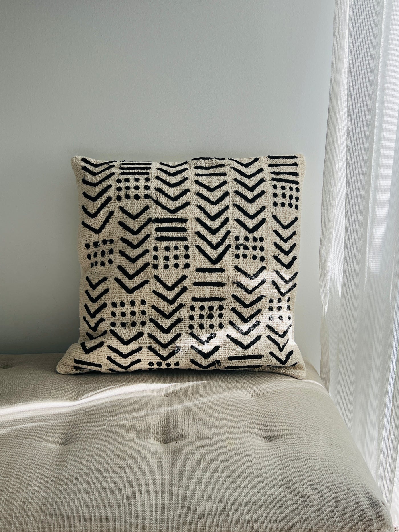 Hand made cotton aztec cushions.