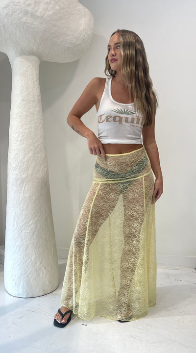 THE LINE BY BABY LEMONADE STORE ISABEL LACE SKIRT LEMON