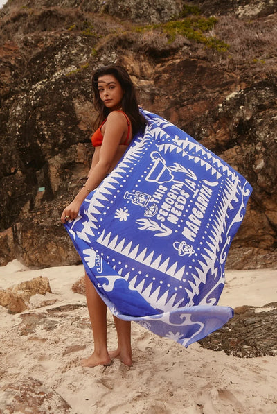 SABBI THAT'S A WRAP SARONG BLUE MARGARITA