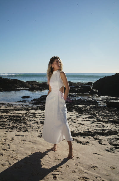 SOVERE/STUDIO VIRTUE MIDI DRESS CHALK BABY LEMONADE