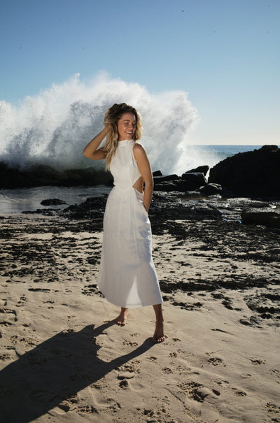 SOVERE/STUDIO VIRTUE MIDI DRESS CHALK BABY LEMONADE