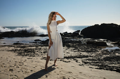 SOVERE/STUDIO VIRTUE MIDI DRESS CHALK BABY LEMONADE
