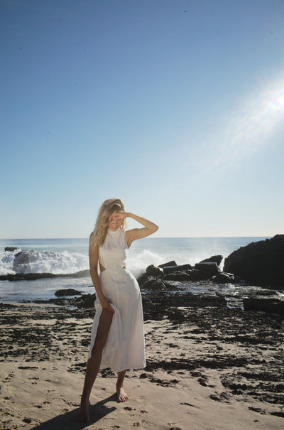 SOVERE/STUDIO VIRTUE MIDI DRESS CHALK BABY LEMONADE
