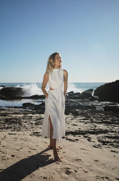 SOVERE/STUDIO VIRTUE MIDI DRESS CHALK BABY LEMONADE