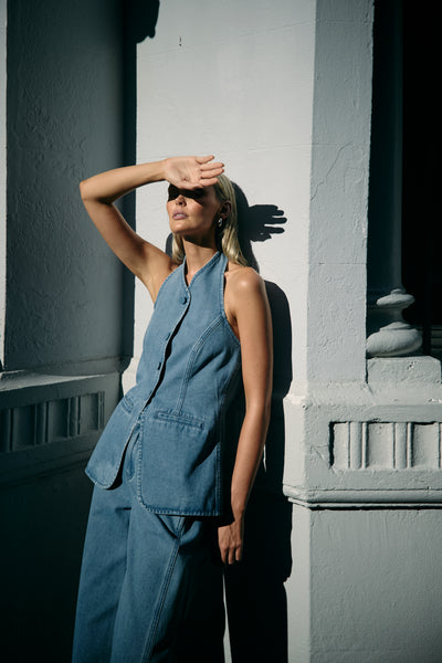 EVERLEIGH HALTER VEST DENIM