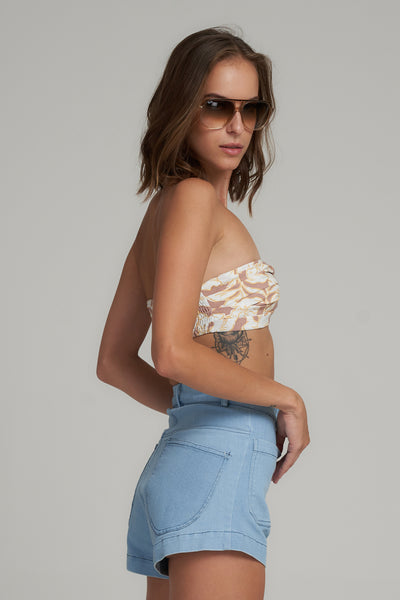 MOLLY DENIM SHORTS PALE BLUE