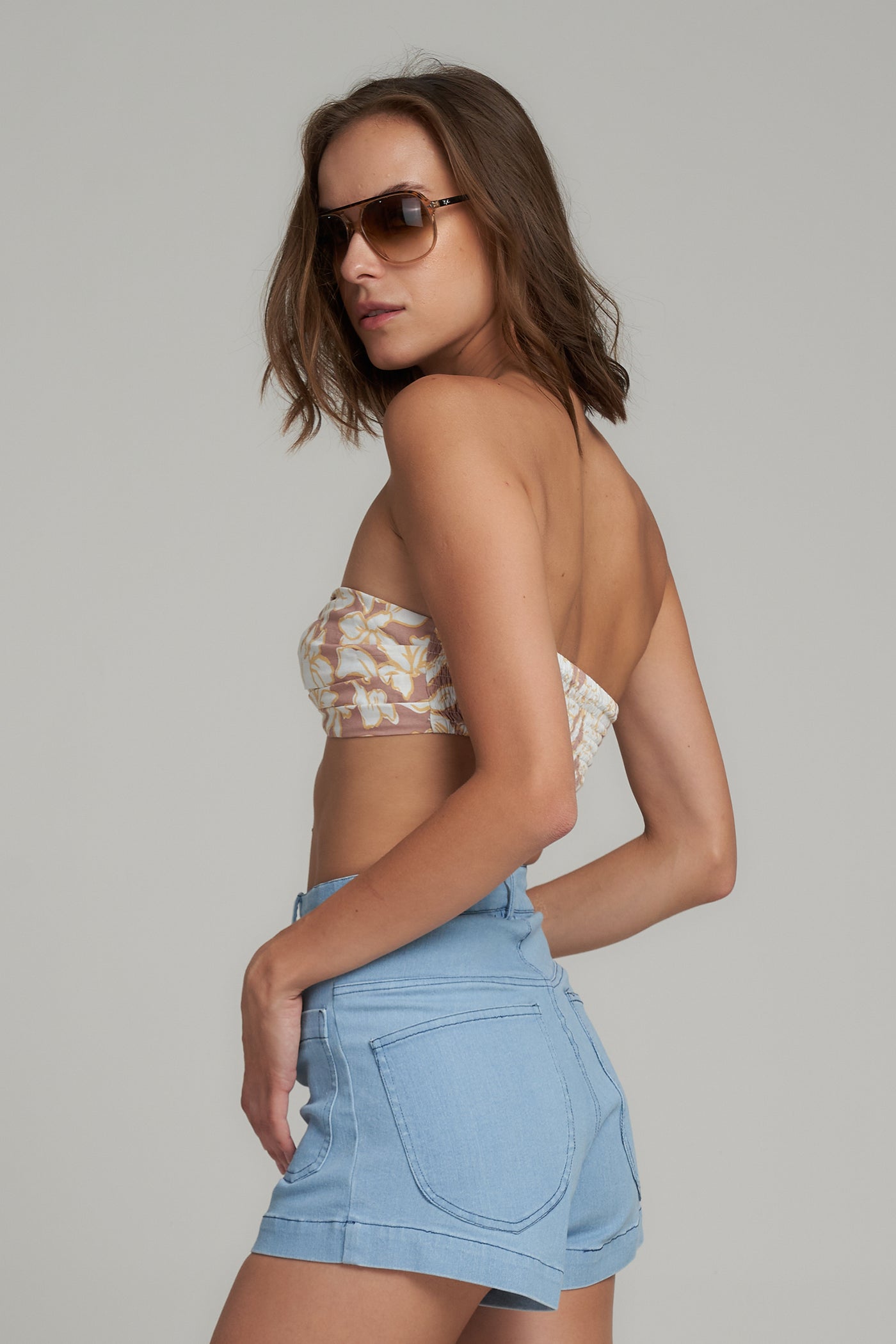 MOLLY DENIM SHORTS PALE BLUE