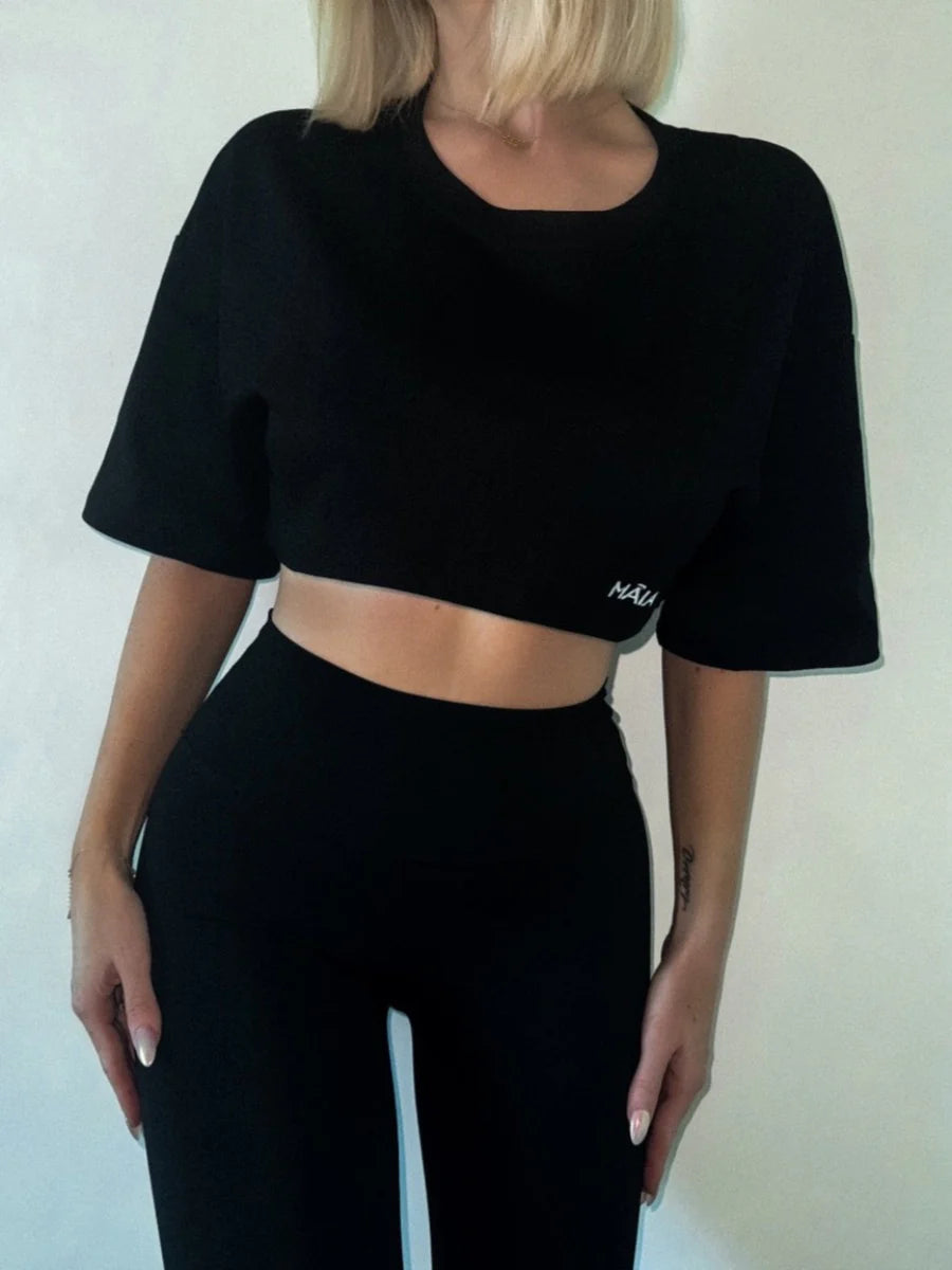 MAIA THE LABEL ALYX CROPPED COTTON TEE