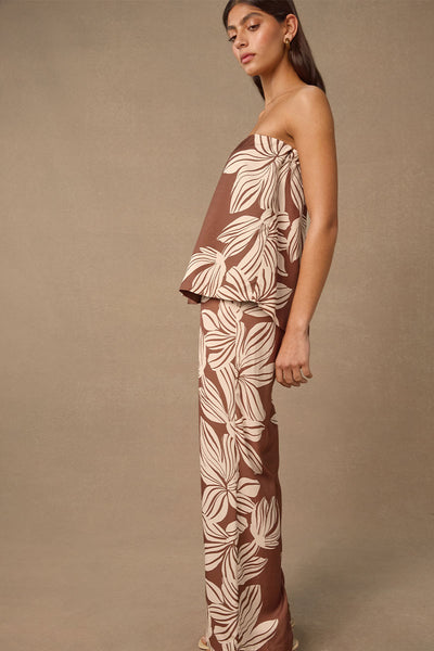 MON RENN PALMERA PANT COCOA FLORAL | BABY LEMONADE STORE