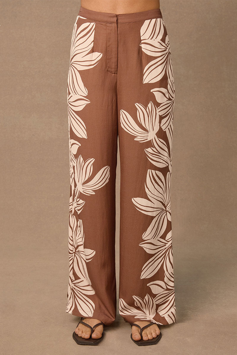 MON RENN PALMERA PANT COCOA FLORAL | BABY LEMONADE STORE