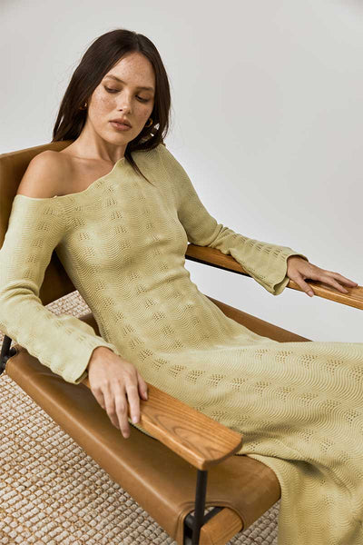 Mon Renn Waves Knit dress Green