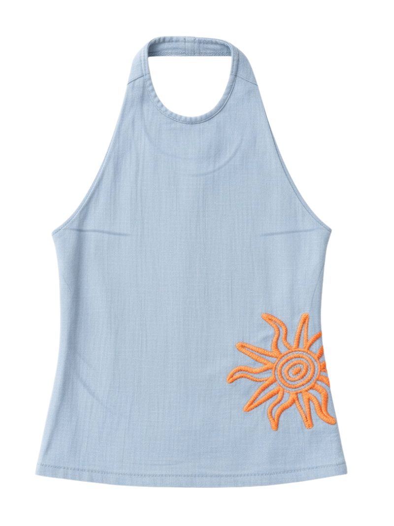 NACIDA HALTER TOP BLUE