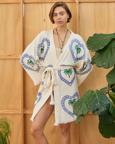 CIE CIE + CO THE PALM MIDI ROBE NATURAL | BABY LEMONADE STORE