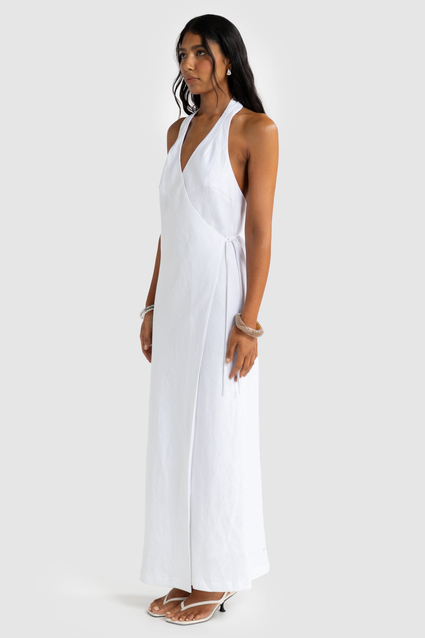 ORTC ELISE LINEN DRESS WHITE