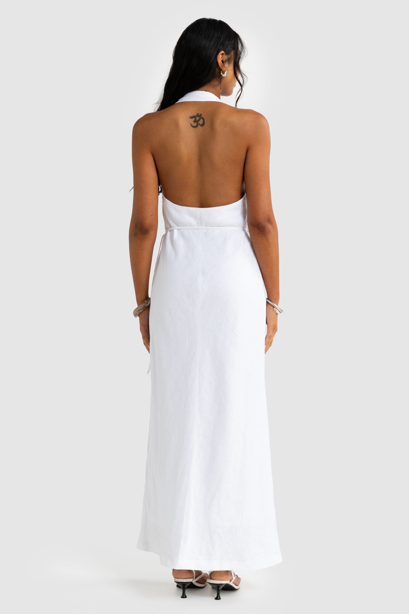 ORTC ELISE LINEN DRESS WHITE
