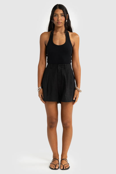 ORTC SAVANNAH LINEN SHORTS BLACK