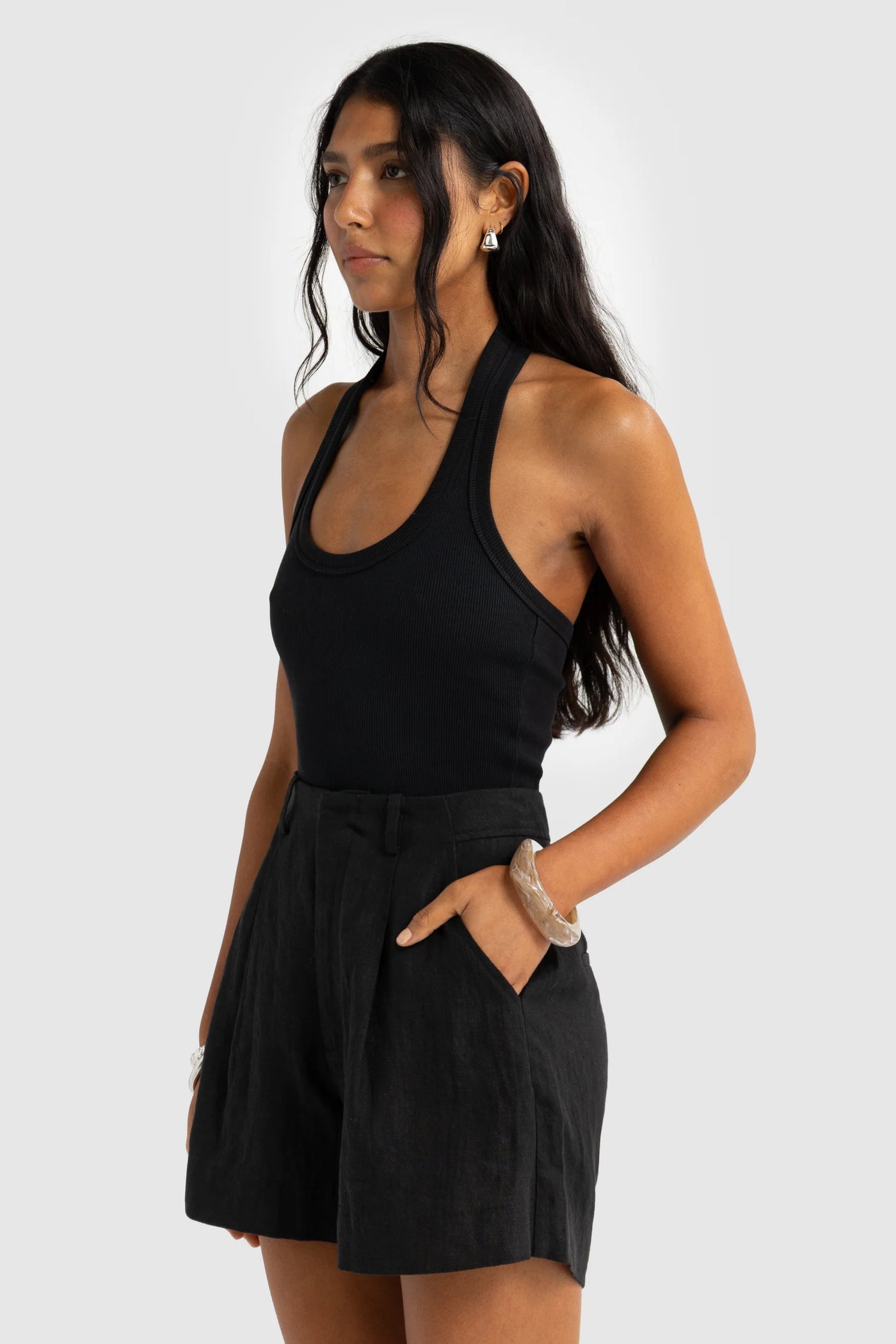 ORTC SAVANNAH LINEN SHORTS BLACK