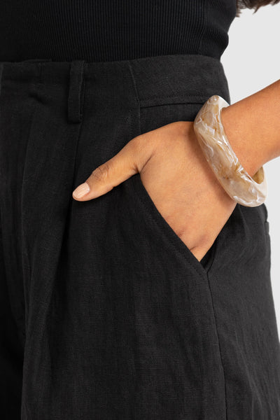 ORTC SAVANNAH LINEN SHORTS BLACK