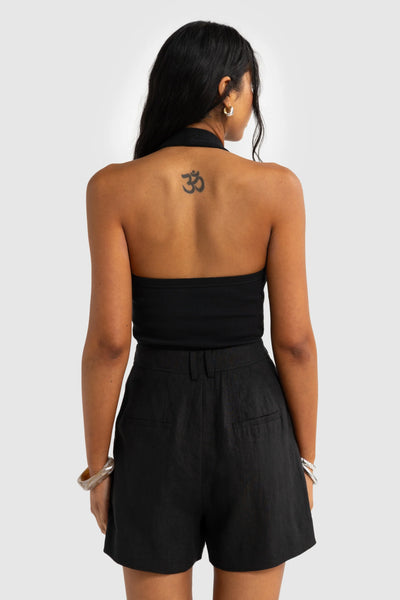 ORTC SAVANNAH LINEN SHORTS BLACK