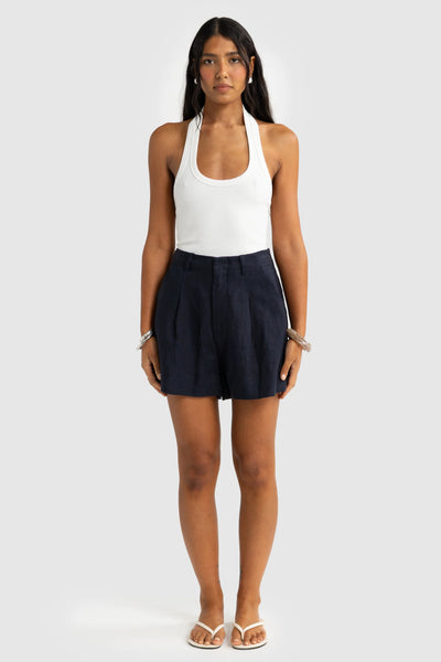 ORTC SAVANNAH LINEN SHORTS NAVY