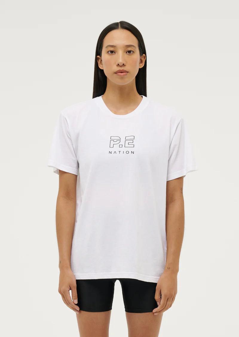 PE NATION HEADS UP TEE WHITE COTTON